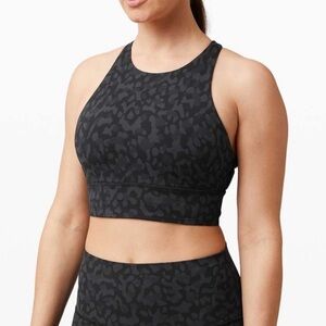 Black leopard print black lululemon sports top size 4